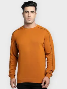 Red Tape Men Rust Brown Solid Pullover Sweater