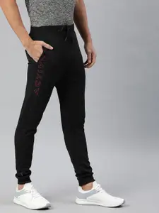 WROGN ACTIVE Men Black Solid Dry Pro Joggers with Printed Detailing