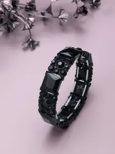 Mali Fionna Black Embellished Elasticated Adjustable Bracelet