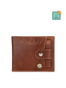 WildHorn Men Tan Brown Solid RFID Protected Genuine High Quality Leather Wallet