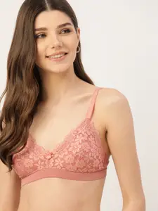 DressBerry DressBerry Dusty Pink Lace Non-Wired Non Padded Bralette Bra DB-BRALET-01A1A1