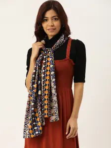 DressBerry Women Blue & Multicoloured Printed Scarf