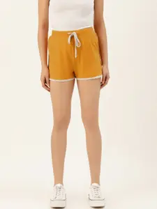 Besiva Women Mustard Yellow Solid Regular Fit Regular Shorts