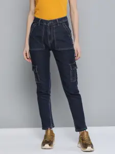 Kook N Keech Women Navy Blue Regular Fit High-Rise Clean Look Stretchable Jeans