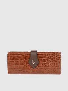Hidesign Women Tan Brown Textured Leather Two Fold Wallet