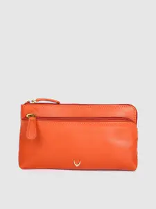 Hidesign Women Orange Solid Leather Zip Around Wallet