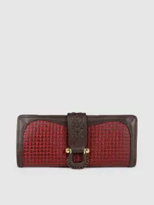 Hidesign Women Red & Brown Textured FRIEDA Leather Two Fold Wallet