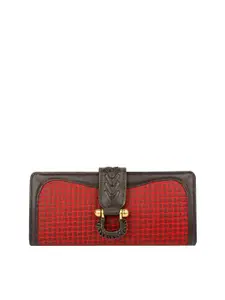 Hidesign Women Red & Brown Textured FRIEDA Leather Two Fold Wallet