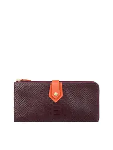 Hidesign Women Purple Animal Textured Zip Around Wallet