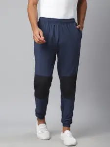 HRX by Hrithik Roshan HRX By Hrithik Roshan Men Medival Blue & Balck Colourblock Rapid-Dry Outdoor Joggers