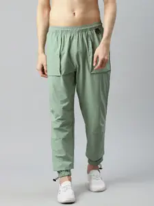 HRX By Hrithik Roshan Men Green Solid Slim Fit Mid-Rise Rapid-Dry Outdoor Joggers