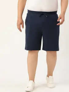 Sztori Men Plus Size Navy Blue Solid Regular Fit Regular Shorts