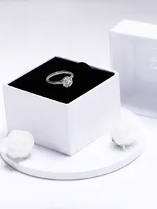 13123886GIVA 925 Silver Zircon Flower Blossom Ring