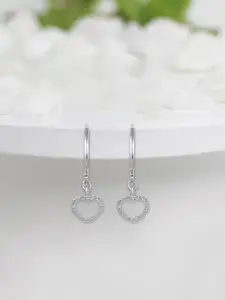 GIVA 925 Sterling Silver Rhodium Plated Tiny Heart Drop Earrings
