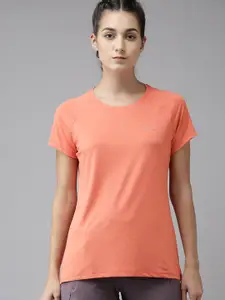 Van Heusen Women Coral Pink Antibacterial Printed T-shirt