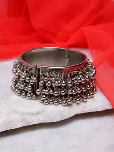 PANASH Silver-Toned Handcrafted Oxidised Bracelet