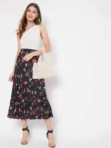 Uptownie Lite Women Floral Printed Accordion Pleated Flared Midi Skirt