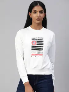 Van Heusen Woman Women White Printed Sweatshirt