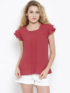 RARE Pink Pleated Top