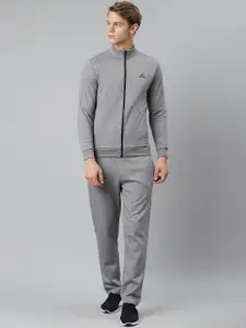 Alcis Men Grey Melange Solid Track Suit