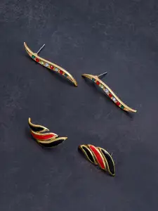 Golden Peacock Multicoloured Contemporary Studs