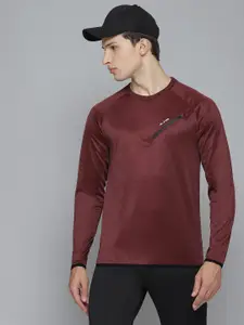 Alcis Men Maroon Solid Pullover Running Sweatshirt