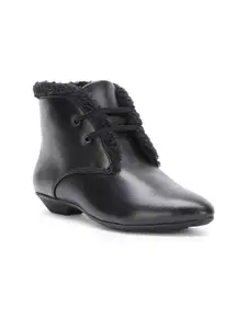Bruno Manetti Women Black Solid Heeled Boots