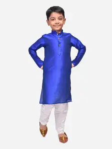 NAMASKAR Boys Dupion Silk Solid Kurta