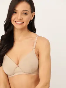 DressBerry DressBerry Beige Solid Non-Wired Lightly Padded T-shirt Bra DB-PM-NWP-01C