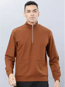 HIGHLANDER Men Brown Solid Sweatshirt