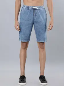 HIGHLANDER Men Blue Washed Slim Fit Denim Shorts