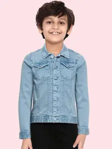 Allen Solly Junior Boys Blue Solid Denim Jacket