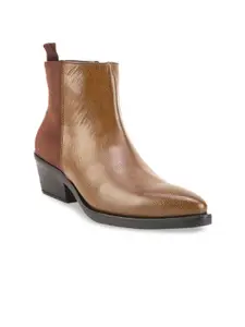 Bruno Manetti Women Brown Solid Heeled Boots