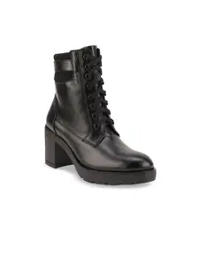 Bruno Manetti Women Black Solid Heeled Boots
