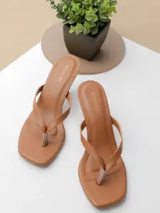 Vishudh Women Tan Solid Sandals