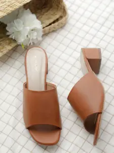 Vishudh Women Tan Solid Heels