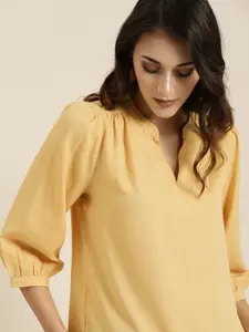 all about you Women Yellow Solid Top