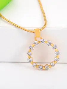 Estele 24KT Gold-Plated & White Handcrafted Chain with Circular-Shaped Pendant