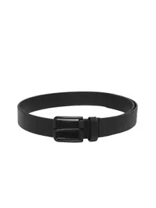 Louis Philippe Men Black Textured Leather Belt