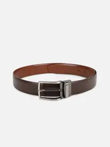Louis Philippe Men Brown Solid Reversible Leather Belt