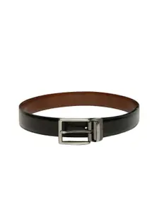 Louis Philippe Men Black & Tan Brown Solid Reversible Leather Belt