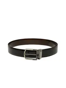 Louis Philippe Men Black & Brown Solid Reversible Leather Belt