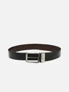 Louis Philippe Men Black & Brown Solid Reversible Leather Belt