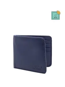 Teakwood Leathers Men Navy Blue Solid Two Fold Wallet
