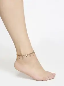 OOMPH Gold & White Layered Single Anklet