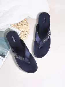 Metro Women Navy Blue Embellished Sandals