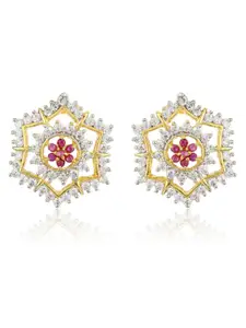 Estele White Gold-Plated Floral Studs