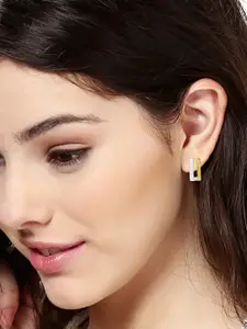 Estele White Gold Plated Handcrafted Contemporary Studs