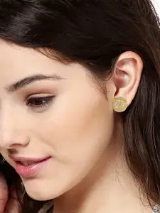Estele Gold-Plated & White Contemporary Studs