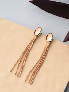 Estele Rose Gold-Plated Contemporary Drop Earrings